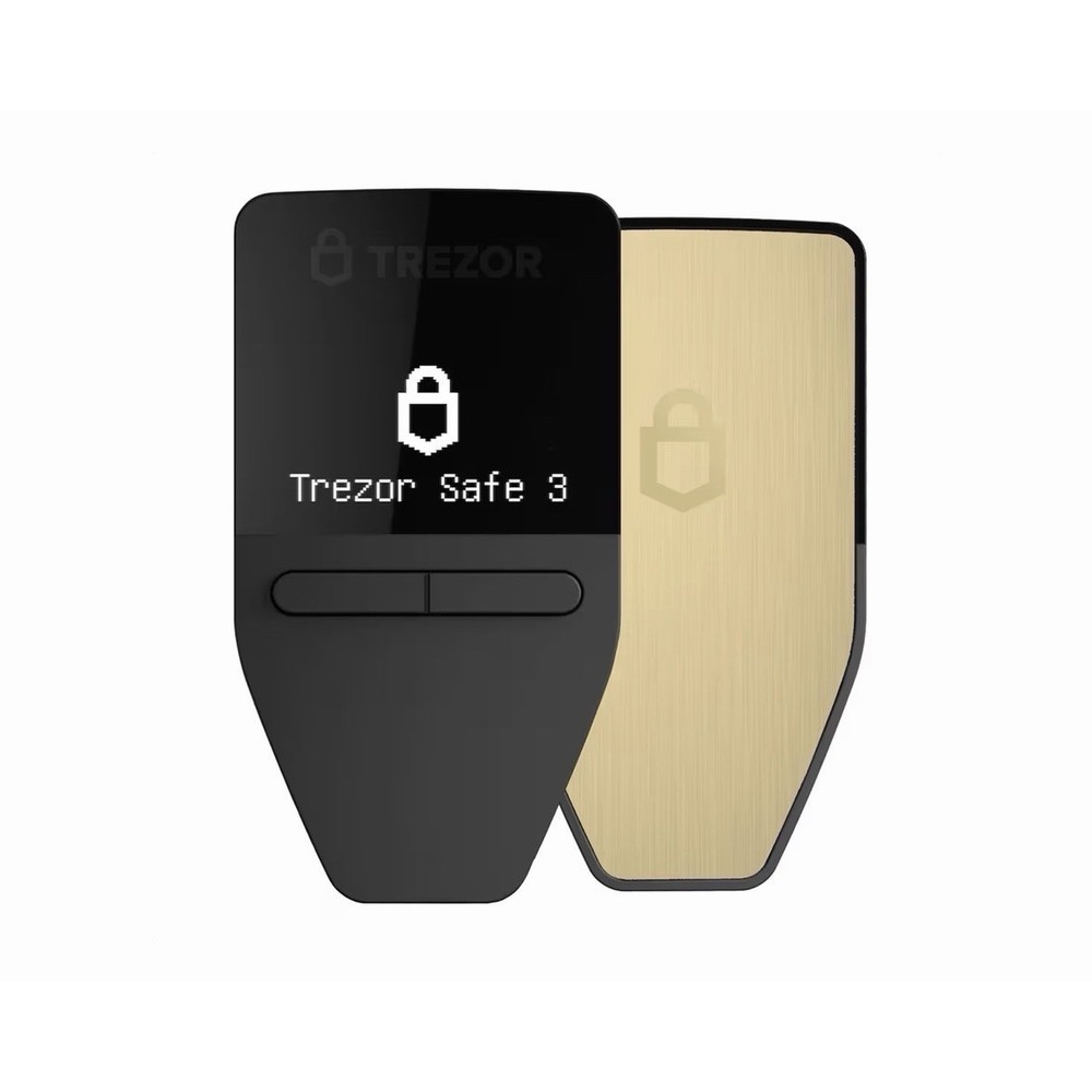 TREZOR SAFE 3 Passphrase & Secure Element Crypto Hardware Wallet Solar Gold